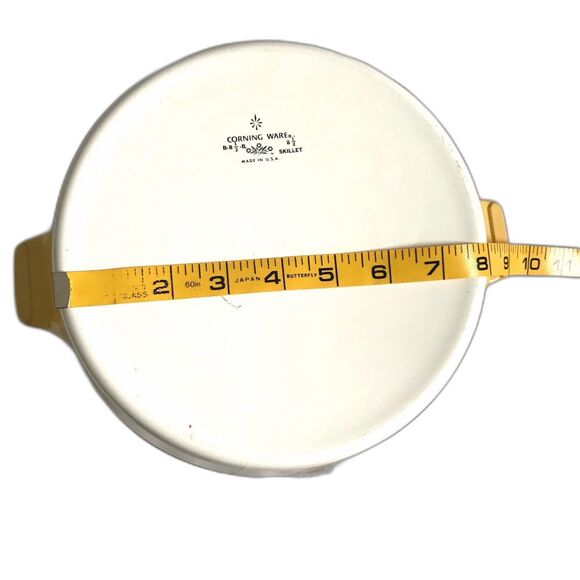 Vintage MCM Corning Ware Casserole Skillet Dish w/ Lid B-8 1/2 -B Yellow Gold - Picture 4 of 4